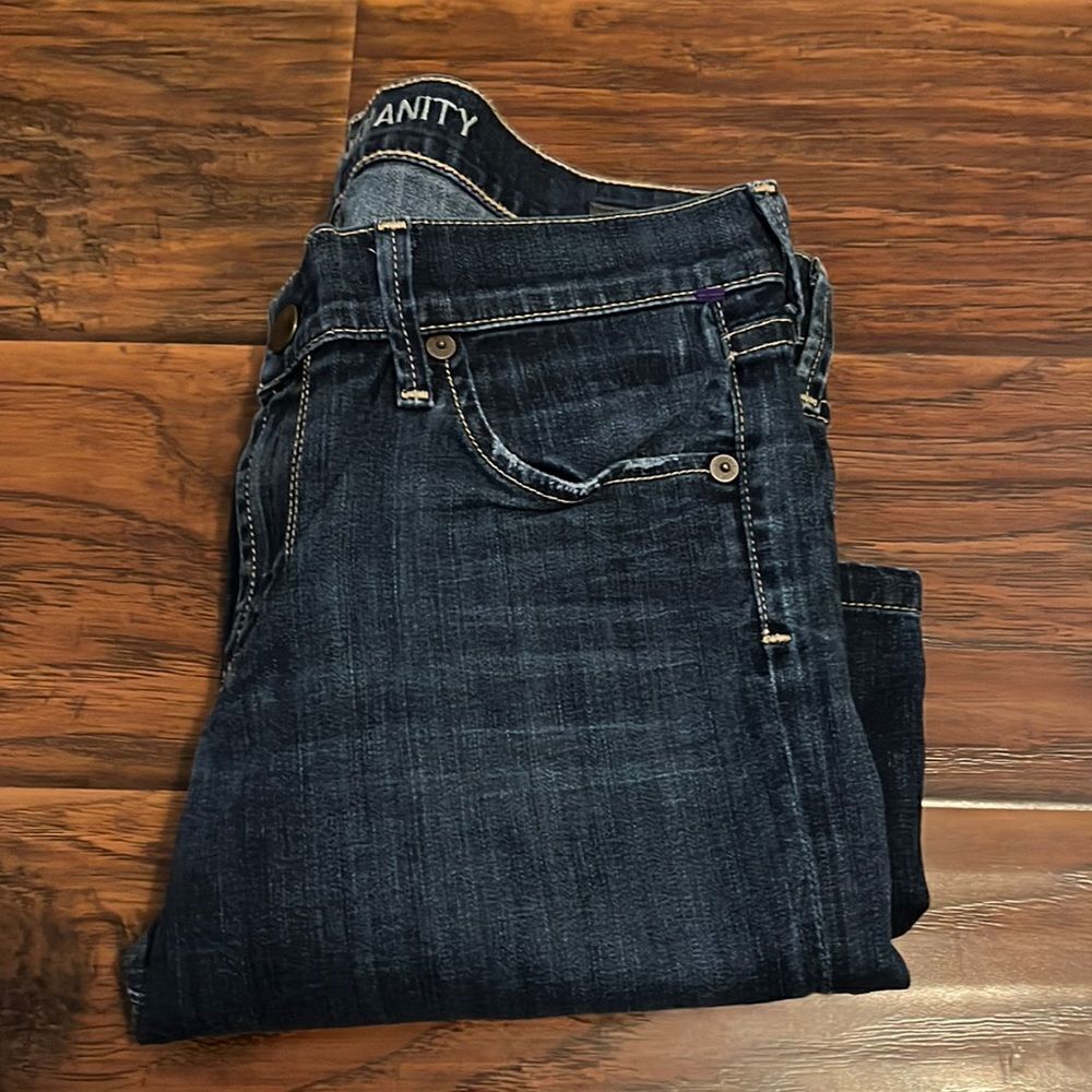 Citizens Of Humanity Ava Low Rise Straight Leg Blue Distressed Denim Jeans Boho
